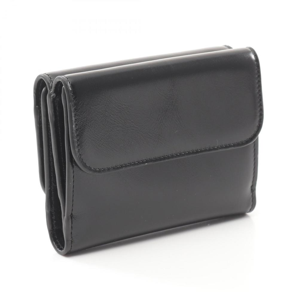 Chloe Leather Black Trifold Shiny Wallet C